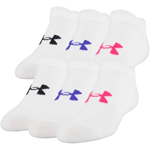 UNDER ARMOUR Girls' Essential No Show Socks, 6-Pack 3 UNDER ARMOUR Girls' Essential No Show Socks, 6-Pack