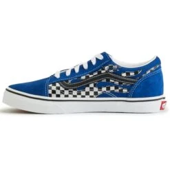 VANS Little Boys' Old Skool Reflect Check Flame Shoes -Chic Shoes Store 2085443 408 alt2